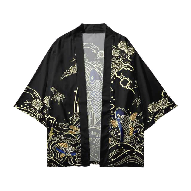 Gold Koi Fish Kimono Shirt