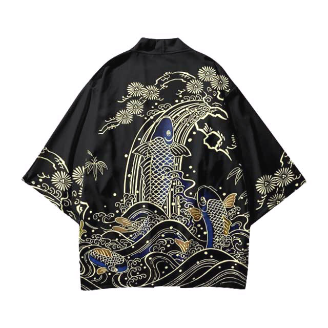 Gold Koi Fish Kimono Shirt