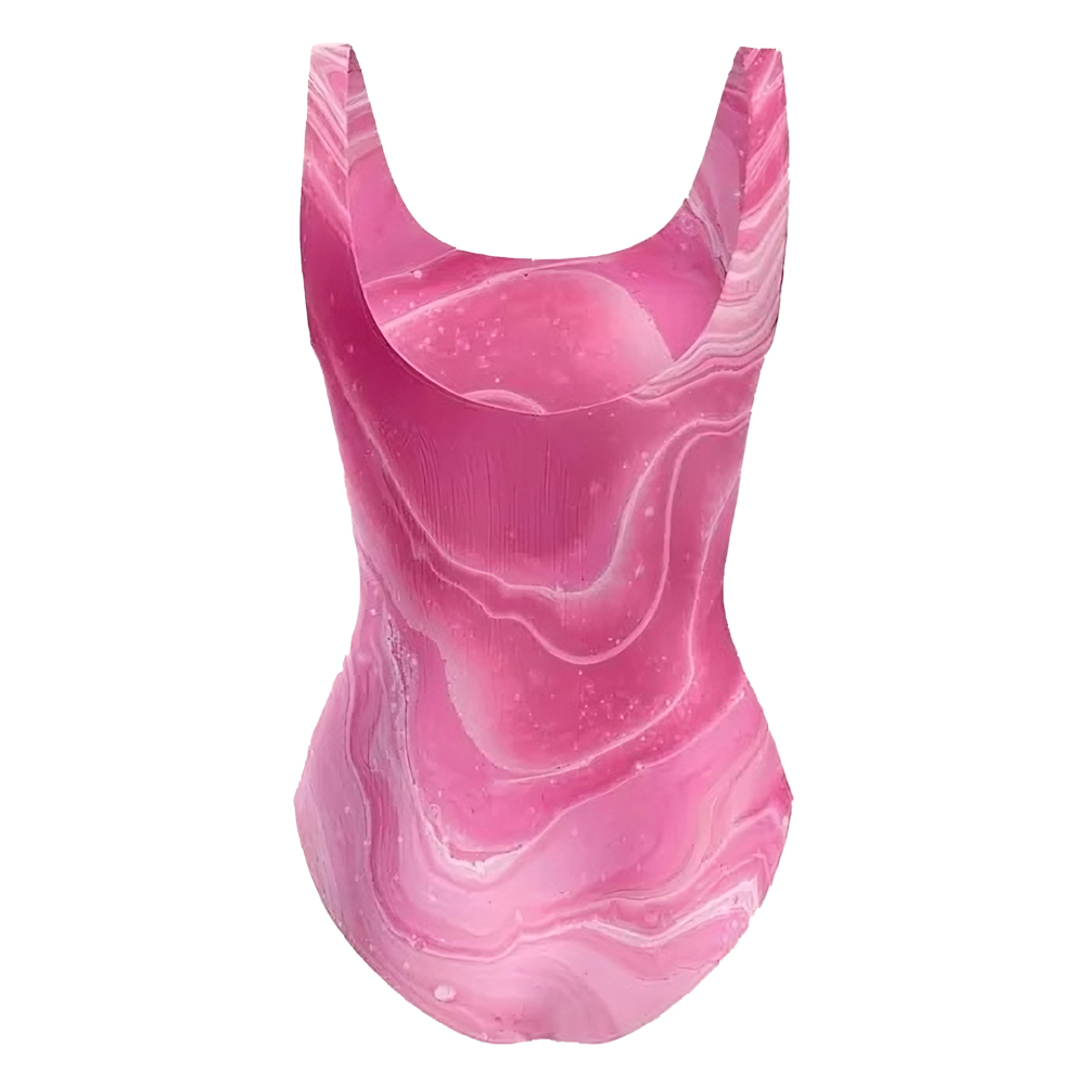 Marble Pink Swimsuit One Piece Swimsuit Aesthetic Swimsuit 80s Bodysuit Oil Drip Liquid Swirl Rave Bodysuit Trippy UPF 50 Plus Size