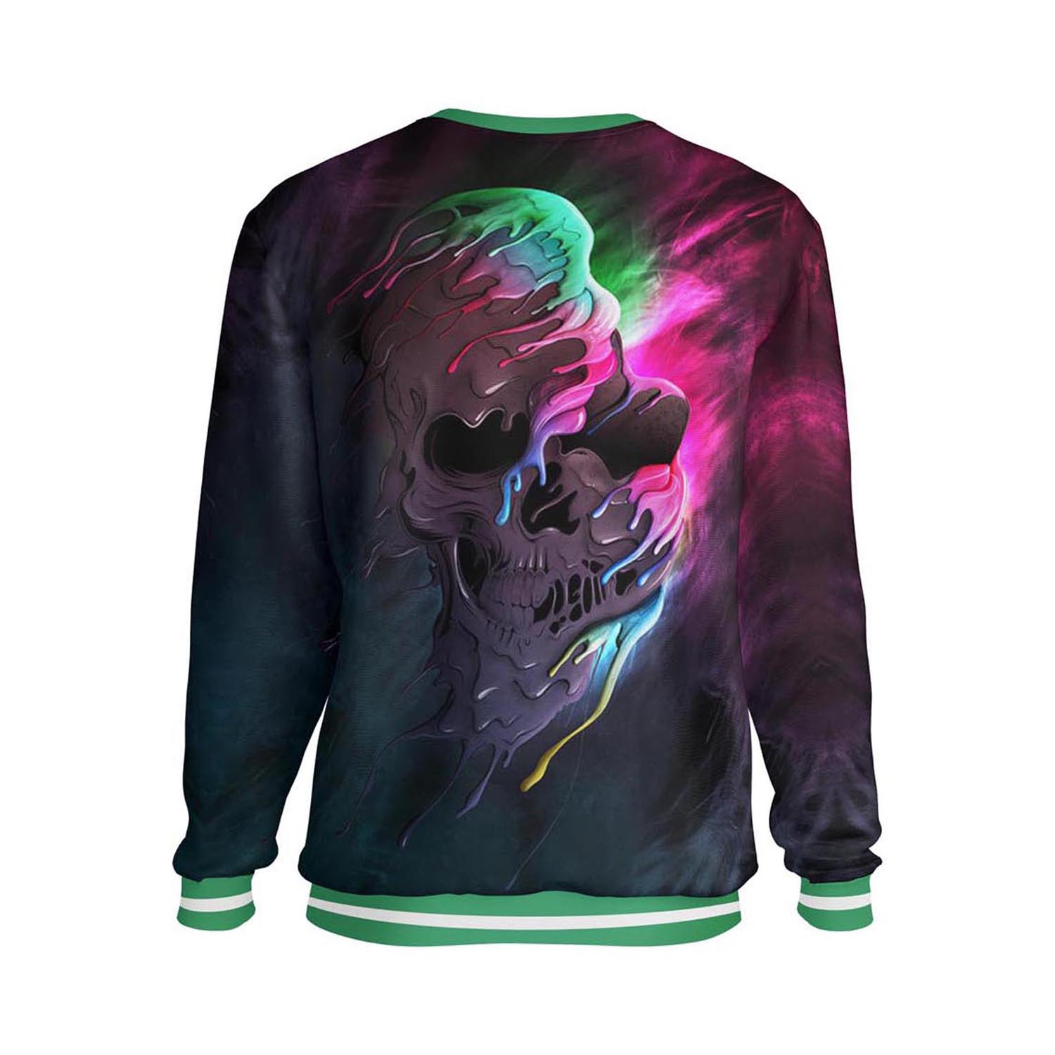 Shazar Wears Sublimated Skull Sweat Shirt