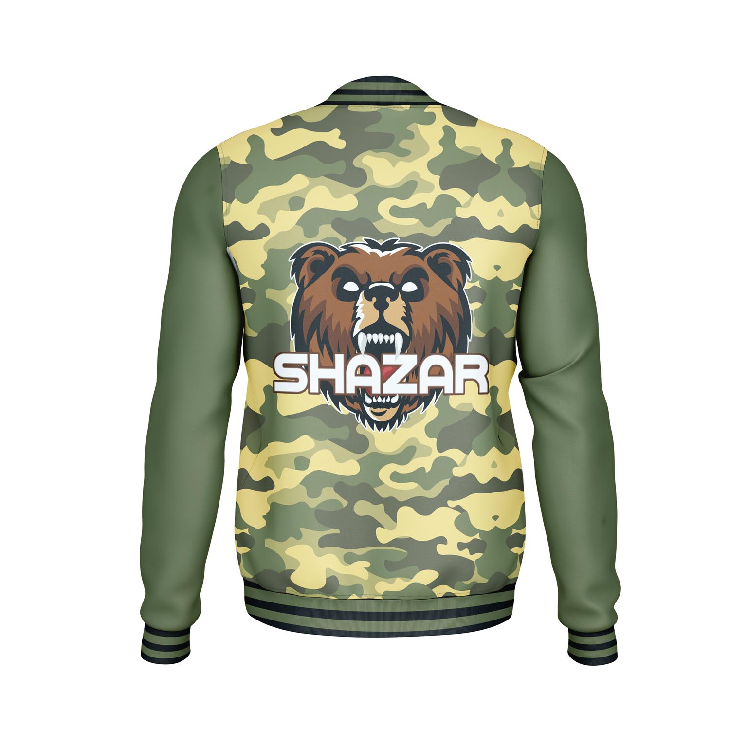 Shazar Wears Camouflage Varsity Jacket